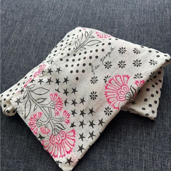 FREE PEOPLE Shoulder Tote Shopping Bag Floral Black Pink Sheer Boho - Picture 7 of 7